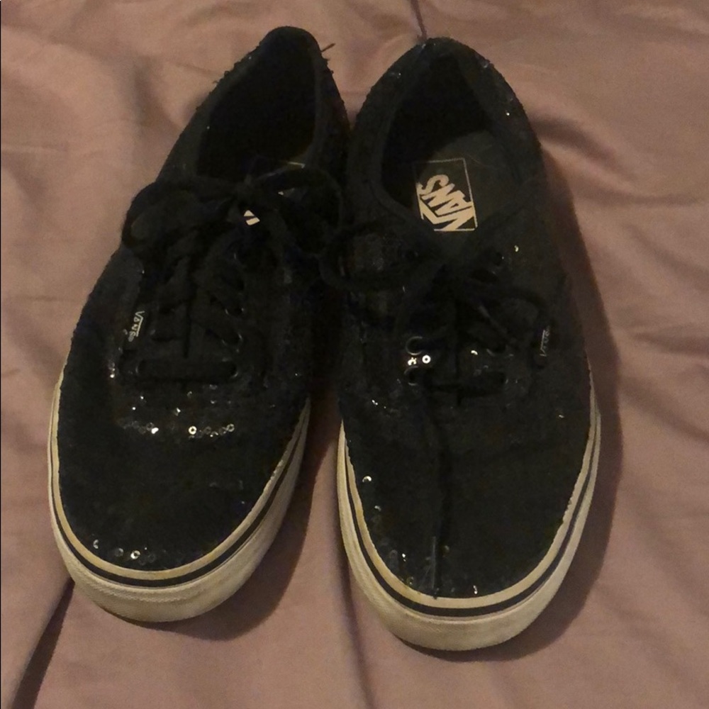 Black Sequined Vans